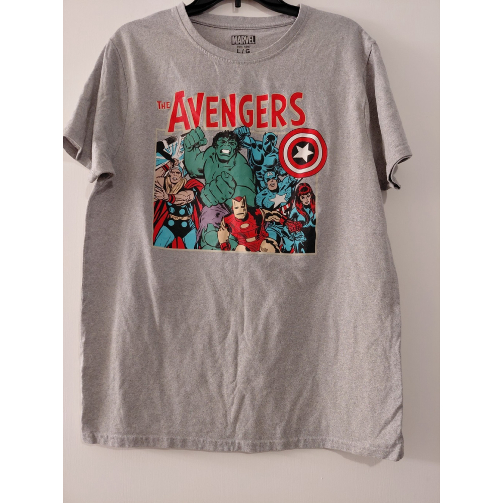 Men's Unisex Short Sleeve T-Shirt Crew Neck Graphic Marvel Avengers Shirt Large